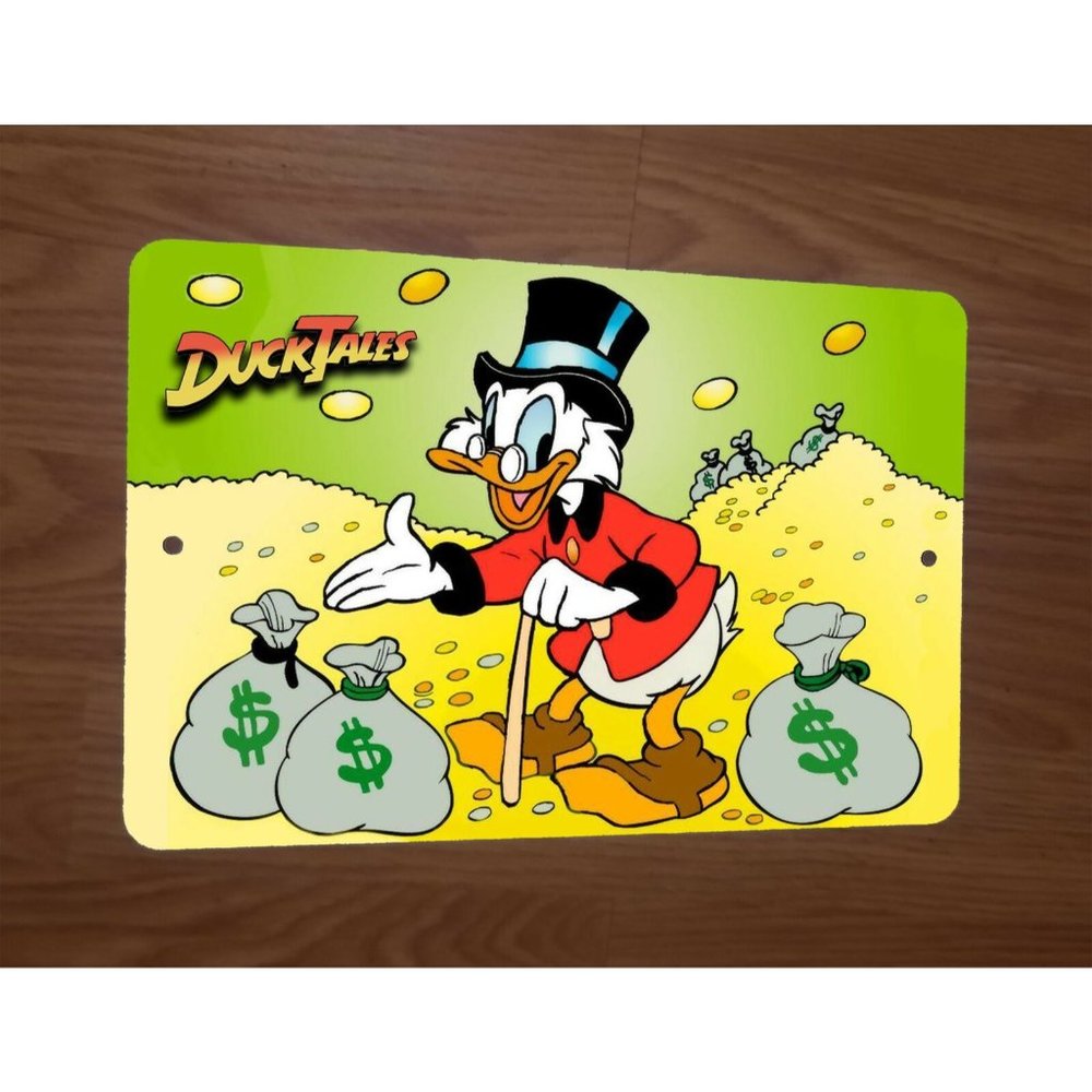 Uncle Scrooge McDuck Ducktales 8x12 Metal Wall Disney Cartoon Sign
